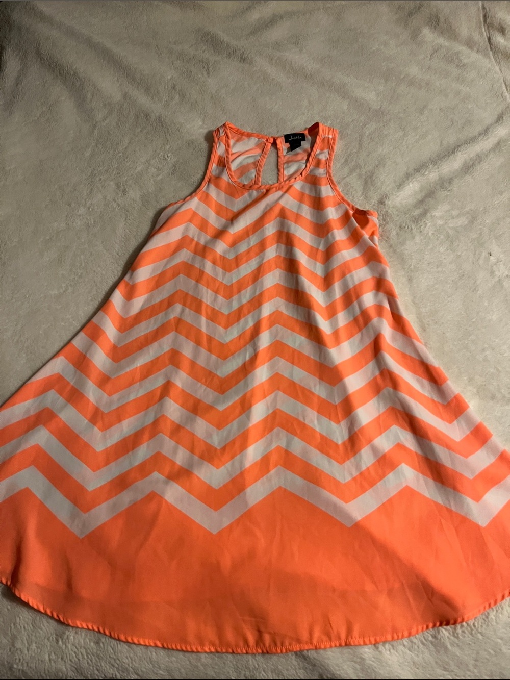 Justify Orange and White Chevron Tank Dress